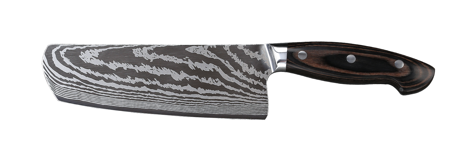 Nakiri Knife PREMIUM DESIGN: The Nakiri, traditional Japanese style, is a perfect choice for everyone, especially for the one who loves soups, salads, herbs, and vegetables. Besides, in order to advoid food sticking together over the knife blade, we design it a thin and flat balde edge, making it full contact with your cutting surface. ✔ROYAL QUALITY: 3 Layer construction with a 5Cr15MOV stainless steel center cored with a HRC 56-58 for exceptional sharpness, edge retention and durability. ✔ADVANCED PROCEDURES: The elegant hammered outer steel makes it a special and functional craft, eliminating friction and keeping food sticking to the blade.