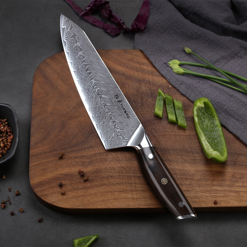 8 Inch Damascus Steel VG10 Japanese Chef Knife Full Tang Custom
