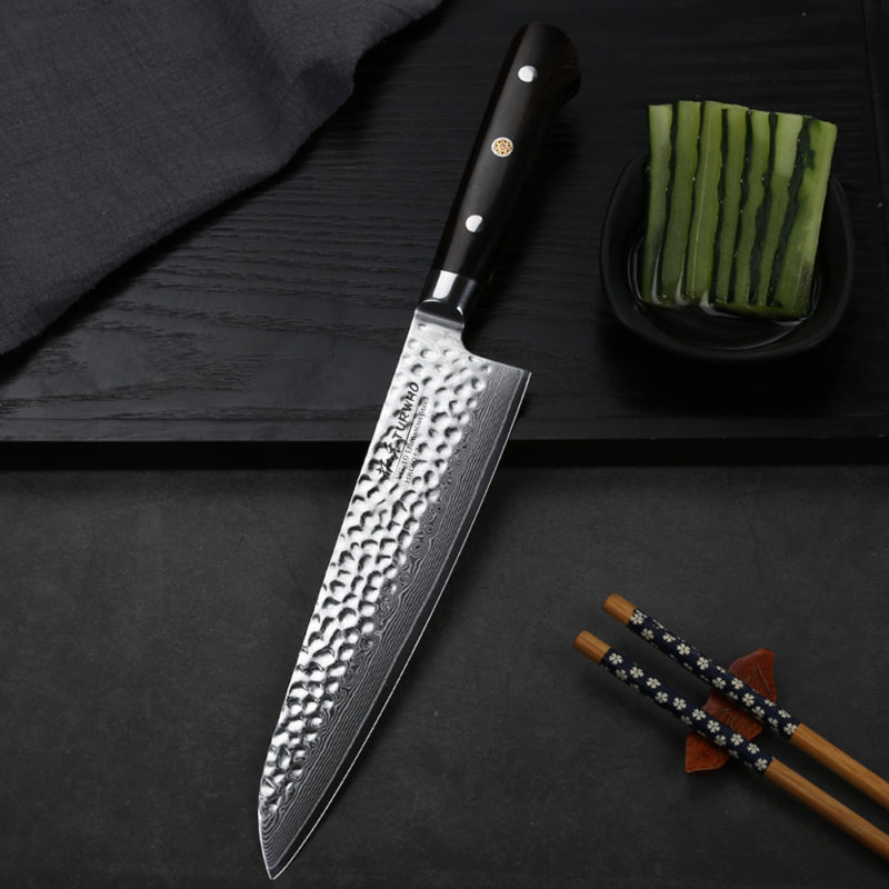OEM Gyuto Japanese Chef Knife Damascus Gyuto Blade Black Handle