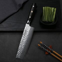 Profession Chef Knife 6.5 inch Nakiri Knife, 67 Layers Damascus Steel Kitchen Knives, Razor Sharp Slicing Comfortable Handle Vegetable Cleaver