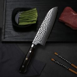 This Japanese Chef’s Santoku Knife is a true kitchen workhorse designed for comfort, ease of use and razor-sharp performance. Whether you are a professional chef or home cook, you’ll definitely want to get a Santoku knife for your kitchen.