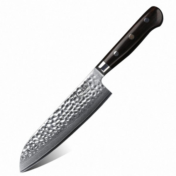 Super Sharp Santoku Knife is made of high-quality German stainless steel that resists rust, corrosion and discoloration. It can be used for your daily kitchen tasks of chopping, slicing, dicing and mincing of all kinds of meat, vegetables, fruits and bread. It is suitable for both home and restaurant kitchens