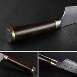 When you chiffonade basil with this knife, it feels like the leaves are springing off the blade in perfect ribbons all by themselves. This knife is a joy. “Like butter,” comes to mind over and over again. It feels almost alive in your hand, super light and extremely agile. It bites through tomatoes with ease and supremes an orange into perfectly clean, neat segments in a few seconds. However, unlike the MAC, which has just enough sturdiness to deal with a chicken and a butternut squash, this knife just doesn’t have the oomph for hefty jobs. It has a scalpel-like delicacy and when I used it to tackle big, tough ingredients, it felt wrong, even a little dangerous, and I worried I would damage the blade. It also requires professional sharpening: One of the secrets to this knife’s amazingness is the fact that it is honed to an asymmetrical edge—one side is 70 degrees and one is 30 degrees, so you have to buy a left-handed or a right-handed model. That’s fine, but it will need to be sharpened by someone who knows what they are doing in order to stay that way. Hayward calls it “a living hell” to keep it sharpened correctly. (But he also thinks it’s the best knife on this list if you have access to a pro sharpener.) If you run it through an at-home wheel sharpener, it will hone the blade to an even “v,” which is standard, and you will lose the knife’s distinct quality. So as much as I adore this knife, I can’t recommend it as an all-purpose blade. (Weight: 5.82 ounces.)