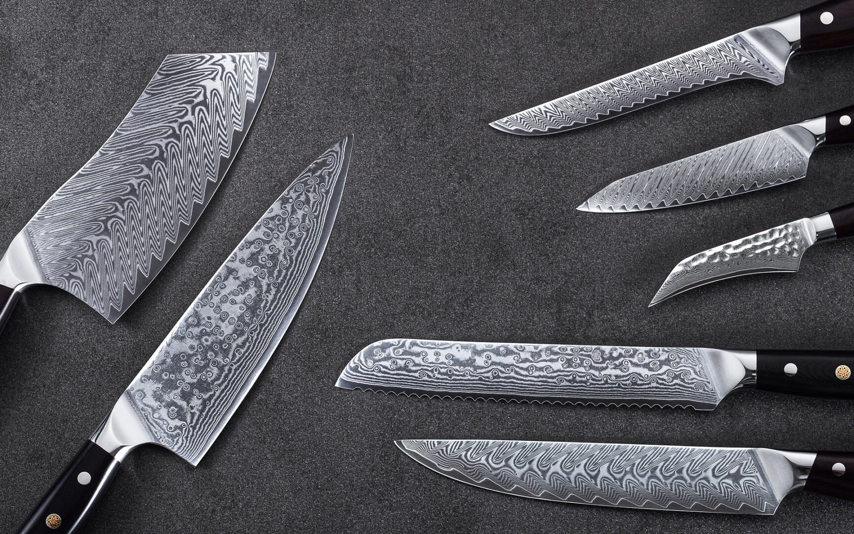 Custom Kitchen Knife The Santoku is another general purpose kitchen knife with a similar appearance to a cook’s knife, but it is shorter, thinner, and more agile, combining the features of a gyuto and a nakiri. Measuring between 5 and 7 inches, it features a flatter edge and a sheepfoot tip, with a dramatic angled point of up to 60 degrees. Misono UX10 Santoku, available on Amazon With a slight angle on the cutting edge, it does allow for some rock-chopping, but there is very little tip travel due to the sheepfoot profile – push cutting in a straight up and down fashion is easier and more efficient. A typical santoku will have a Western-style, double beveled edge, and maintains a uniform thickness from spine to just behind the cutting edge. The blade may be flat or incorporate granton divots for better food release. The tip shape, plus the height of the blade, makes a santoku great for scooping food, and it provides a solid and safe fulcrum point for the off hand when mincing. Like a chef’s knife, the santoku can be used for a variety of cutting jobs in the kitchen. Lightweight, nimble, and easy to maneuver, they’re great for chopping and cutting tasks, but lack the blade length for jobs like slicing up fish or meat.