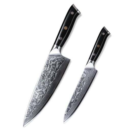Japanese Damascus Knife Set