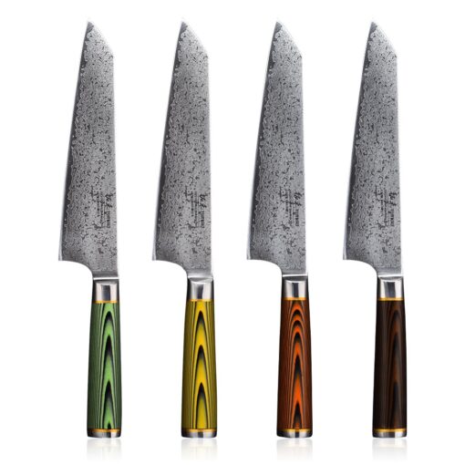 Damascus steel is famous for the elegant quality, durability, and extraordinary sharpness. Also, it's made by forging together iron and steel or steel alloys. The patterns are beautiful and no two blades are alike which makes Damascus steel knives a work of excellence.
