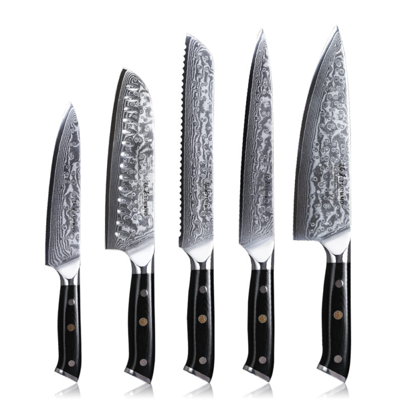 Low Cost Private Label Professional Kitchen Knife Set with Case