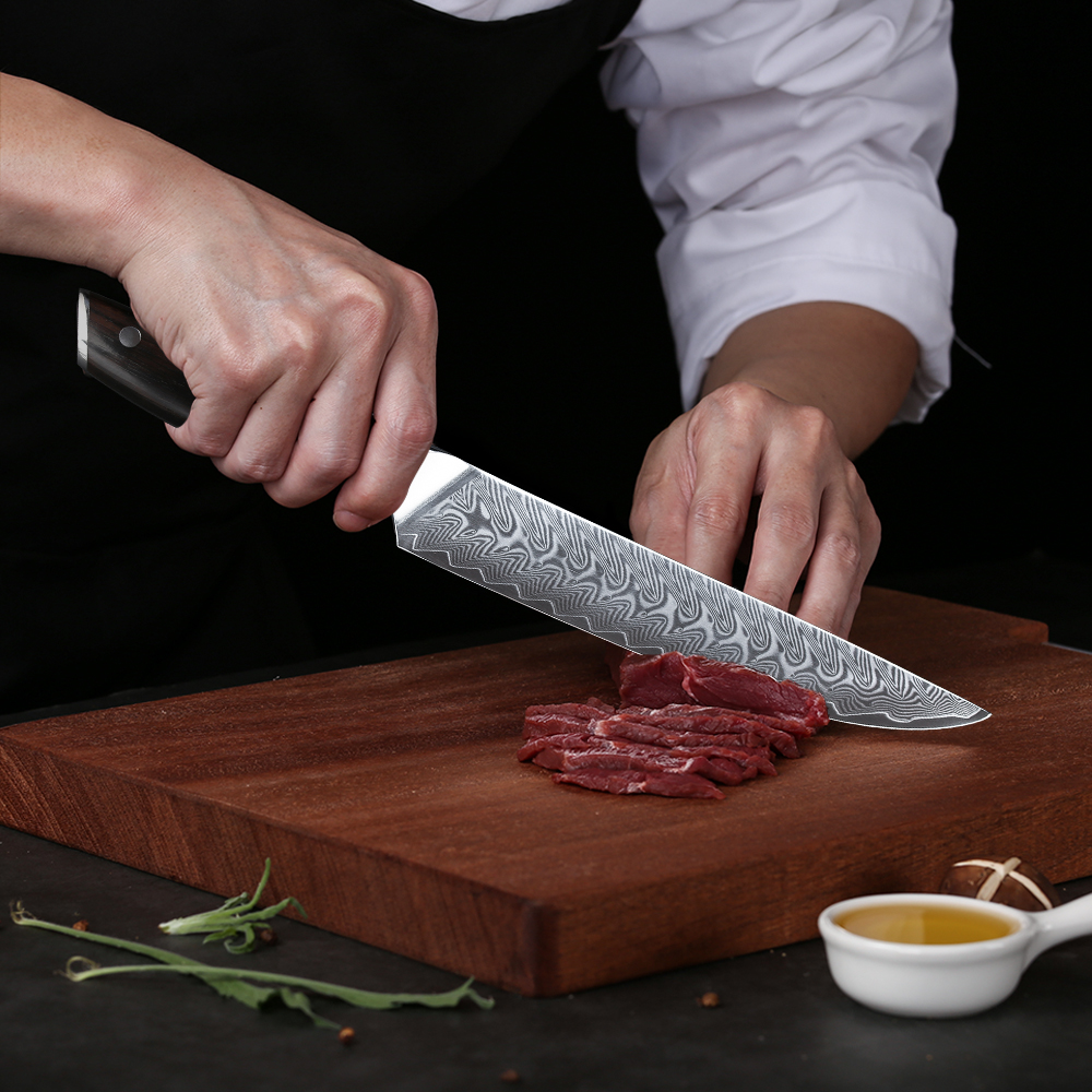 Best Meat Slicing Knives for Retail Damascus Carving Knife Manufacturer
