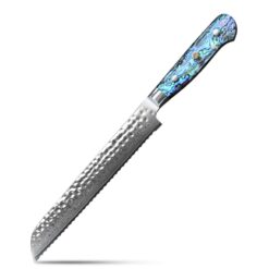 Damascus Bread Knife This stunningly beautiful line of classic cutlery features the look and benefits of Damascus steel, yet without its rusting problems.