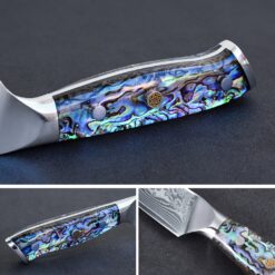 The knife has a full tang and is attached to the handle with 3 rivets