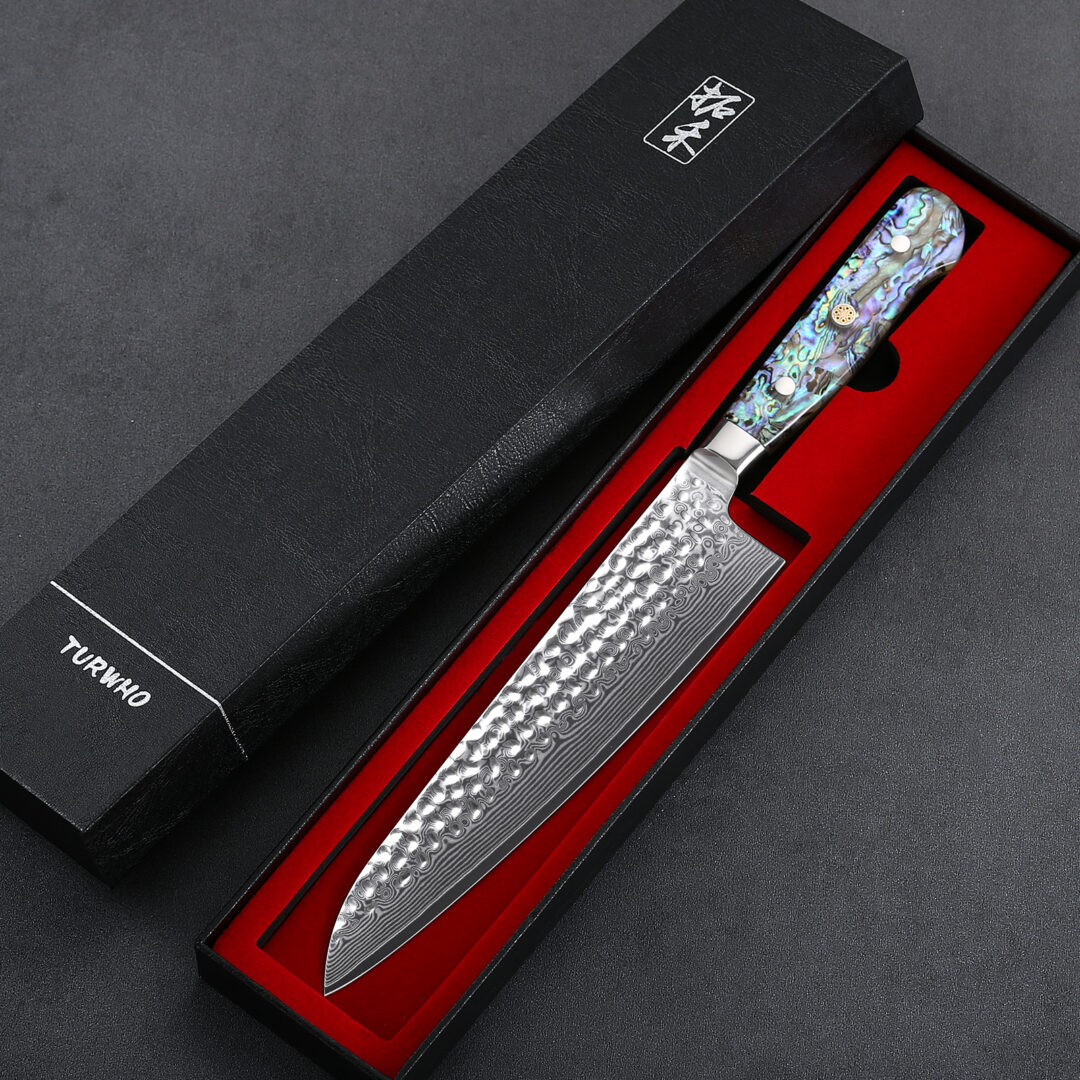 Paua Abalone Knife Handle CHEF'S KNIFE If you only have one knife in your kitchen, make it a chef's knife. Chef's knives are ubiquitous, mostly due to its versatility. Ranging anywhere from 6 inches to 12 inches in length, the chef's knife is suited to a variety of tasks like chopping herbs, crushing garlic, slicing meats and more. Because this knife will most likely be the one you use most, it's important to get some hands on time before purchasing. There's no "right answer" when it comes to choosing your chef's knife; these knives vary greatly in weight and shape to suit a variety of personal preferences.