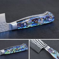 Nakiri Knife with Paua Abalone Handle