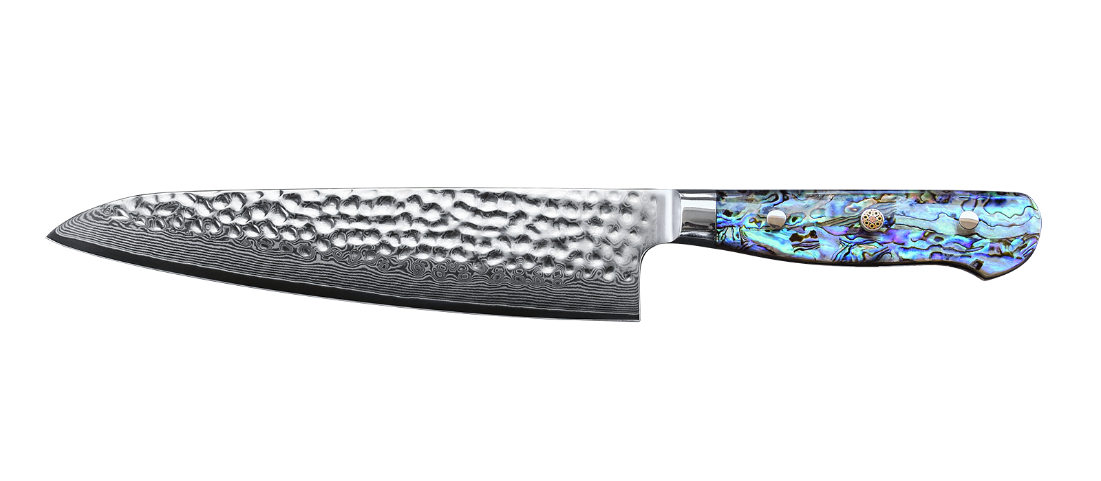 Damascus Japanese Chef Knife with Paua Abalone Handle