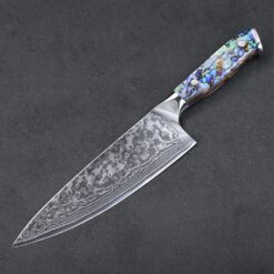 Damascus steel is so durable that it can withstand a battle, cutting a steak is nothing for it. High-quality Damascus steel can stand up to most wear, it may also resist stains, impacts, moisture, and extreme temperatures, which can be a constant condition in professional kitchens. That is why professional chefs prefer Damascus steel knives no matter what cuisine they cook the most.