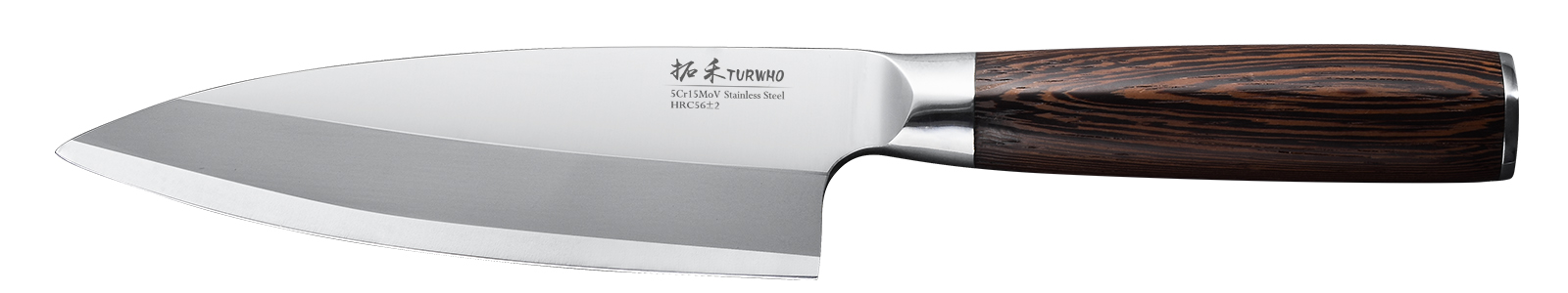 The knife feels very sturdy and is very sharp. Funtions perfectly for choping n filet a whole fish apart. It's easy to clean and very convenient to use.