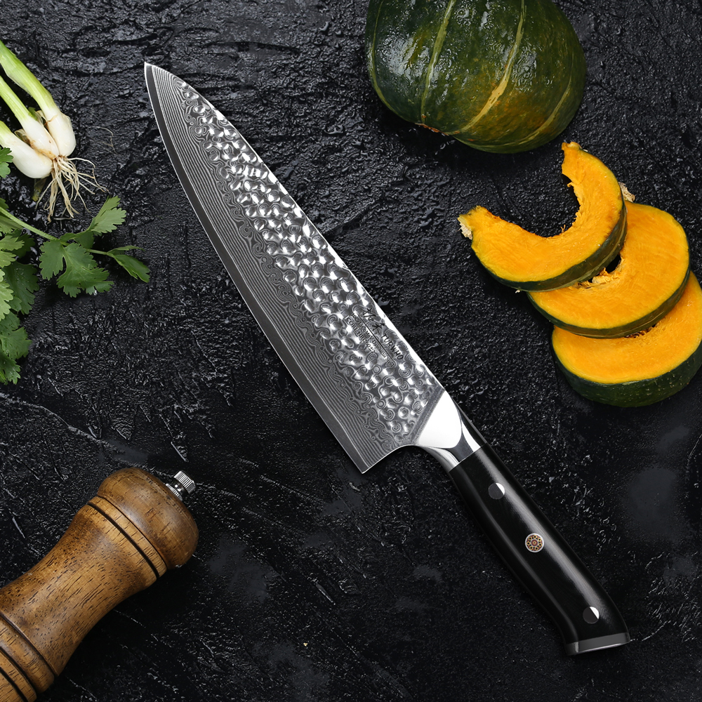 8 Hammered Damascus Chef Knife 