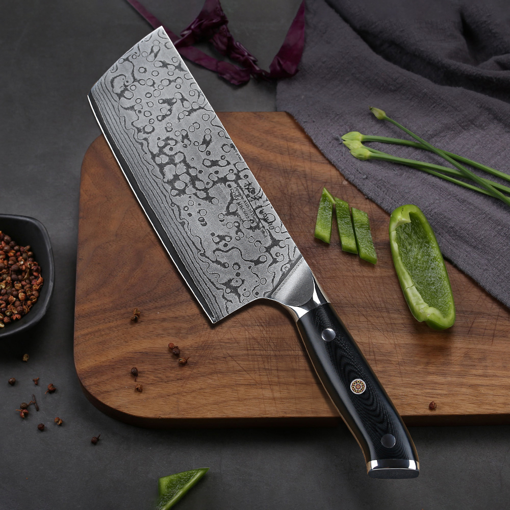 Best Damascus Steel Chinese Cleaver Knife Supply for Restaurant