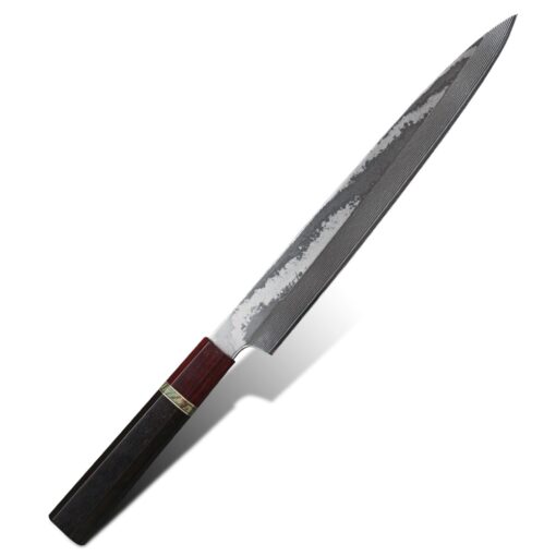 A sushi knife is multifaceted for cutting during all three, but a sashimi knife is made specifically for cutting fish. Most sushi knives are made of high-carbon steel (not stainless steel). This means that the steel rusts easily, but is capable of attaining a much sharper edge.