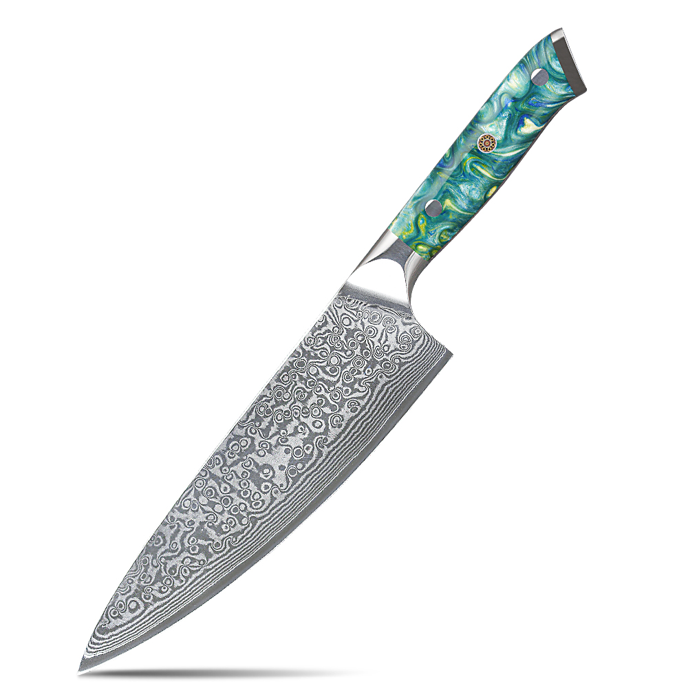 Details about   Custom Damascus steel BLADE KITCHEN KNIFE/CHEF RESIN handle 