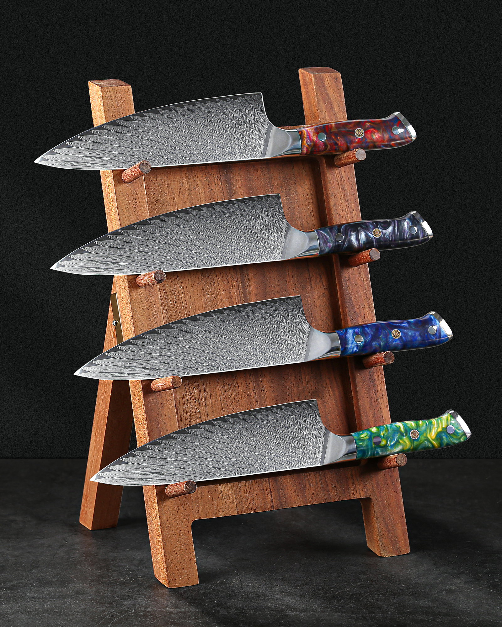 Damascus Kitchen Knife Set