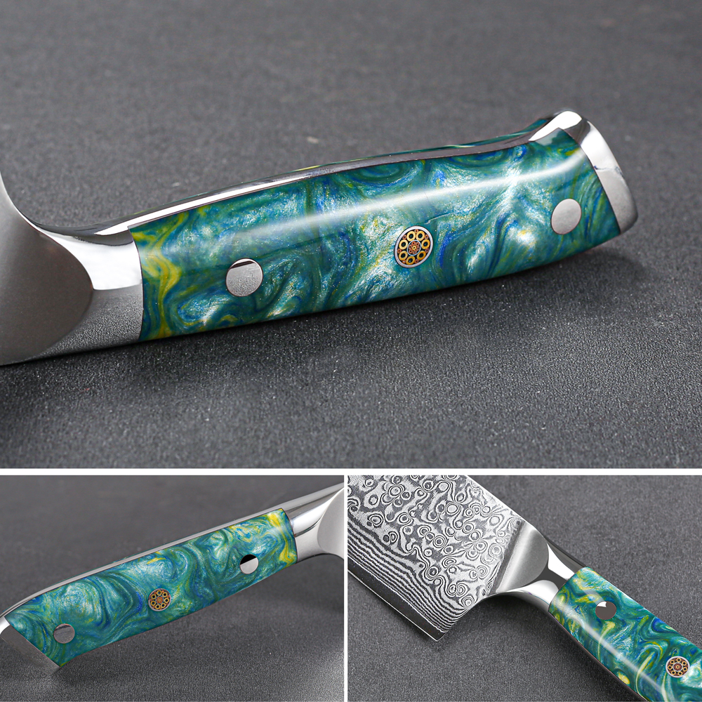 Handmade Damascus Chef Knife Set - Vanguard Series™ VG 10 Steel - 8 Pi