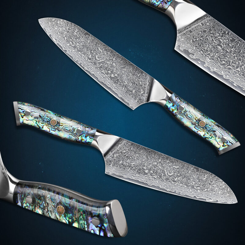 Best Orient Knives 7 inch VG10 Damascus Steel Santoku Knife