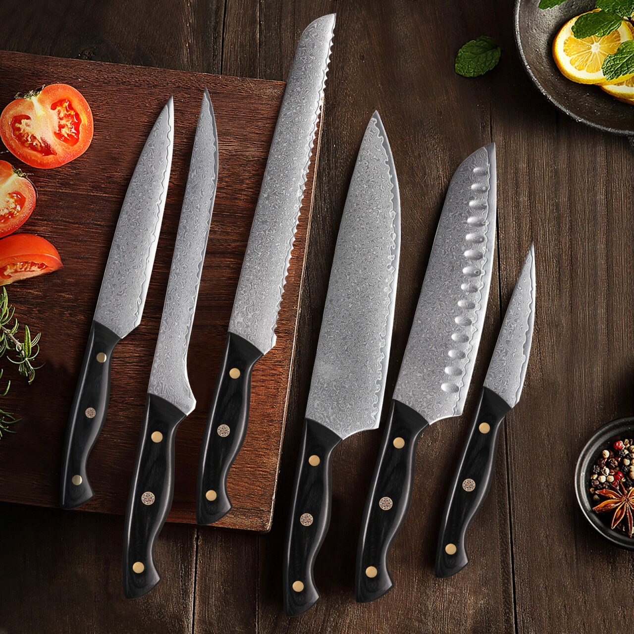 MultiPurpose Damascus Kitchen Knife Set Drop Shipping Made Easy‎