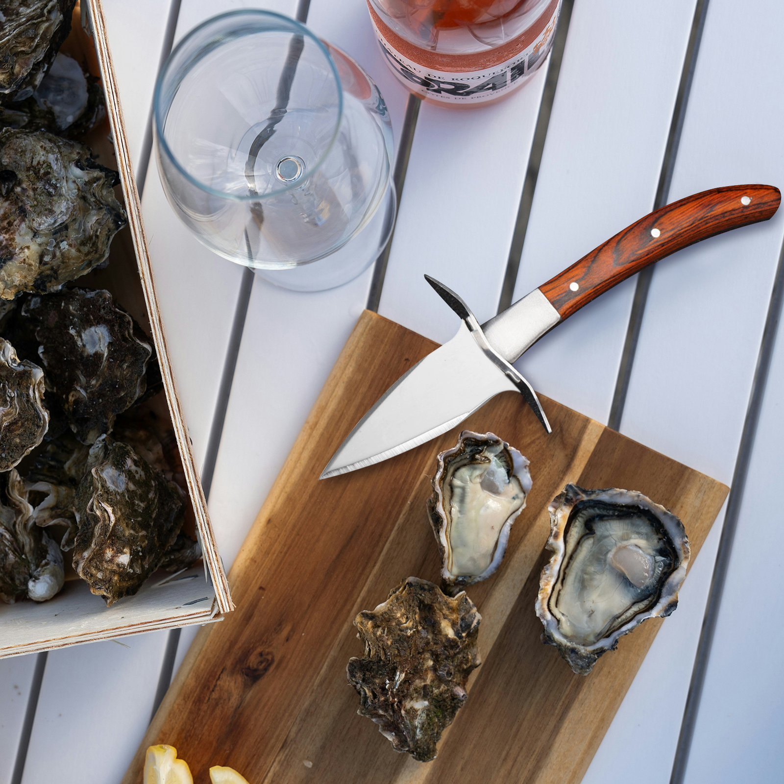 oyster knife with wooden handle