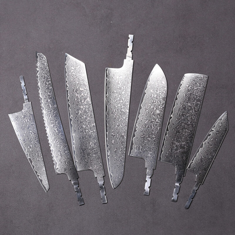 Damascus Japanese Knife Set Blade Blank