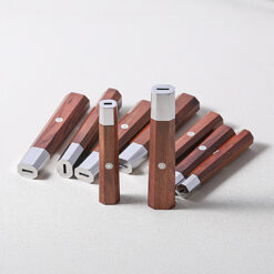 Elegant Japanese wa handle combining rosewood and stainless steel, designed for strength and aesthetics