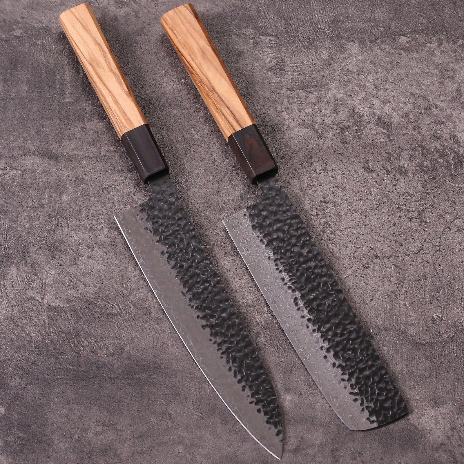 Japanese Knives with Olive Wood Handle