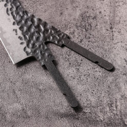 Japanese kiritsuke blade blank compact size Damascus steel pattern