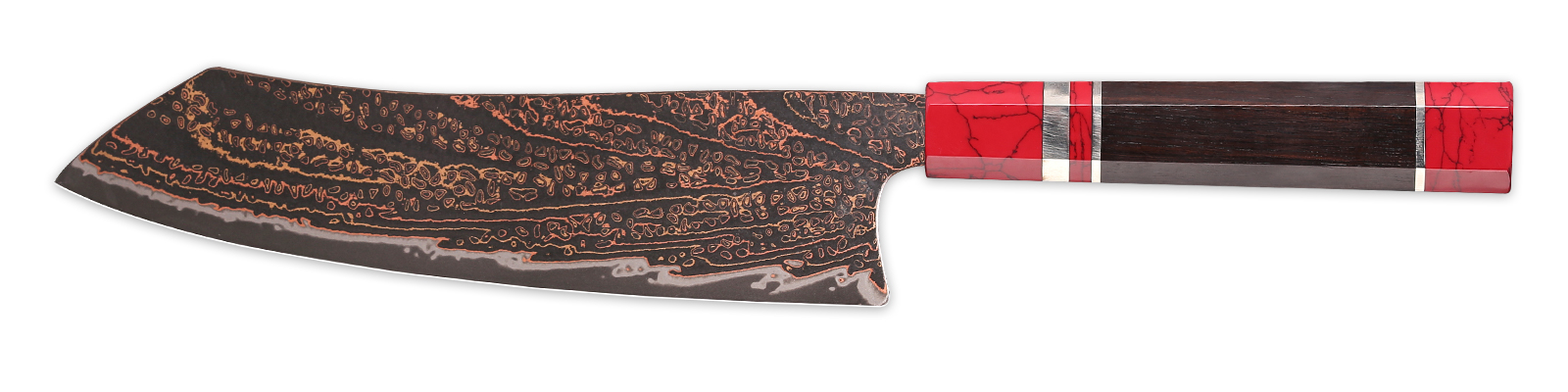 Copper Mai Damascus Kiritsuke Bunka Knife