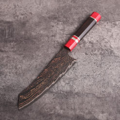 Japanese Kiritsuke Bunka chef knife with copper Damascus pattern
