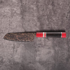 Japanese Santoku Knife with Damascus blade pattern