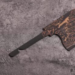 Unfinished chef knife blank, Copper Mai Damascus steel