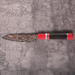 compact japanese prep knife with vg10 core and decorative handle rings