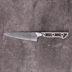 VG10 Damascus utility knife blank close-up