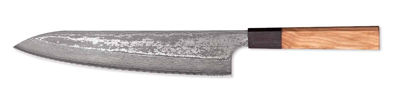240mm Japanese gyuto knife with wa‑style olive wood handle