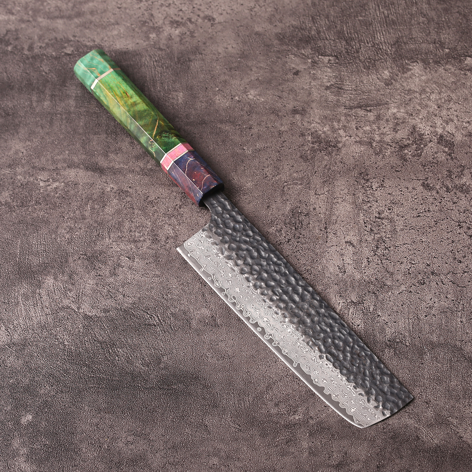 Damascus steel Nakiri vegetable knife