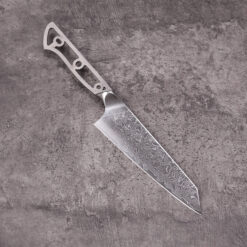 Damascus steel chef knife blank with skeleton handle