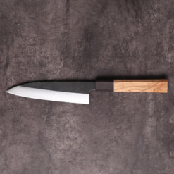 Blue steel knife with olive wood handle