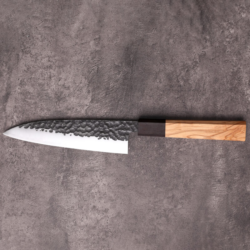 Premium hammered steel chef knife