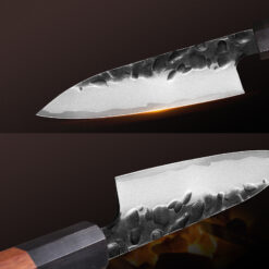 Professional paring knife for peeling and fruit cutting, Sanmai blade, Wa-style handle