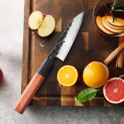 Small paring knife with Wa-style ebony rosewood handle