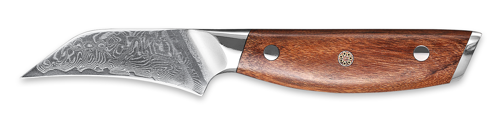 rosewood Western handle stainless bolster Damascus paring knife