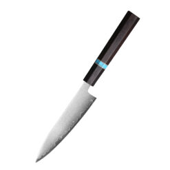 5.5 inch utility knife san-mai ebony series ebony wood turquoise handle wholesale