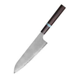 7 inch santoku knife san-mai ebony series ebony wood turquoise handle wholesale