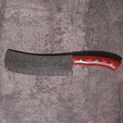 45-layer hand-folded Damascus blade pattern close up vegetable cleaver AUS-10 core