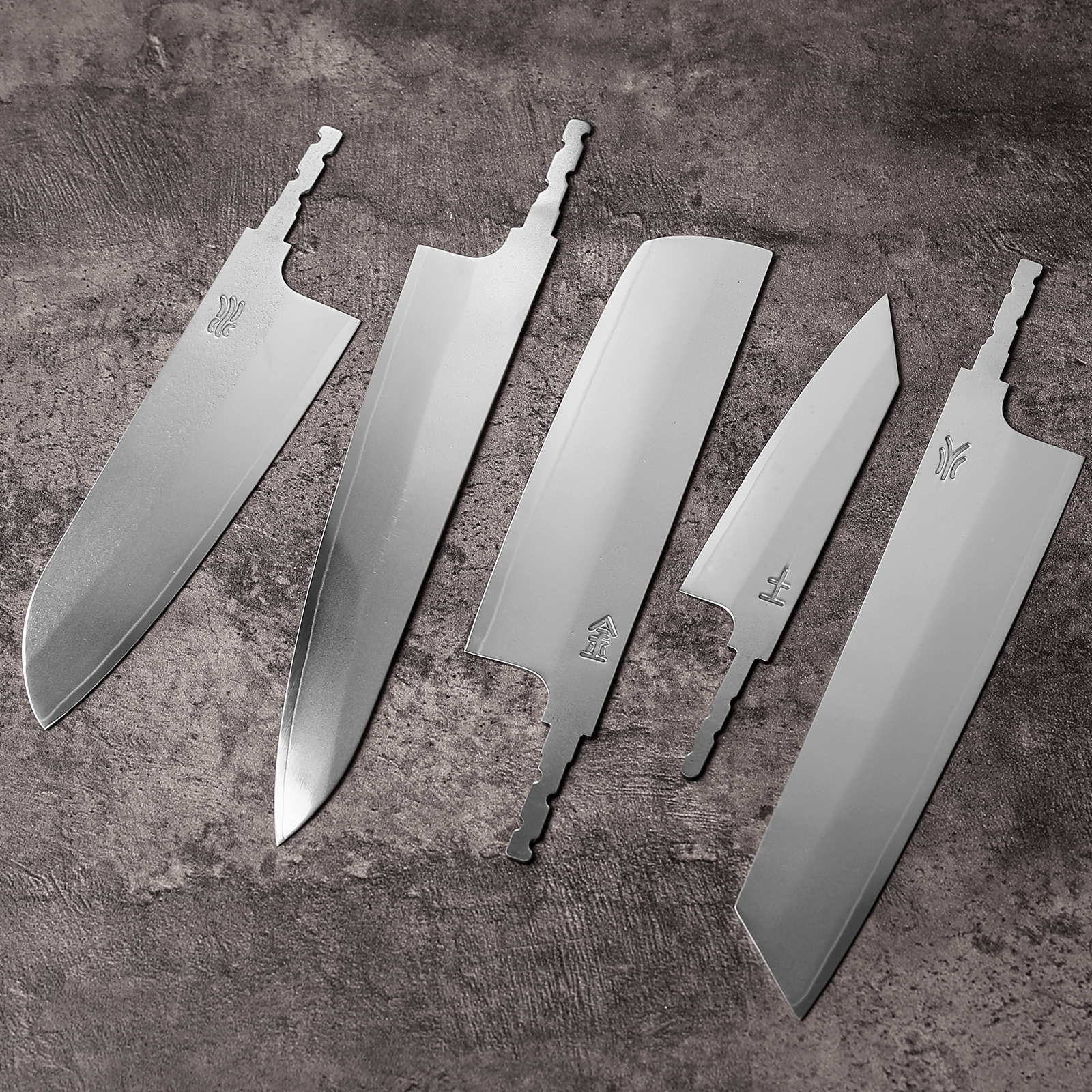 Set of 5 Japanese kitchen knife blank blades